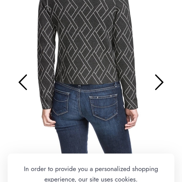 LILLA P Charcoal Gray White Moto Jacket Sweater. Size S - Picture 3 of 12